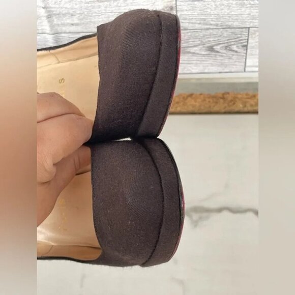 Christian Louboutin red bottom Brown Wool women’s Heels size 39 .8.5 - Picture 4 of 13